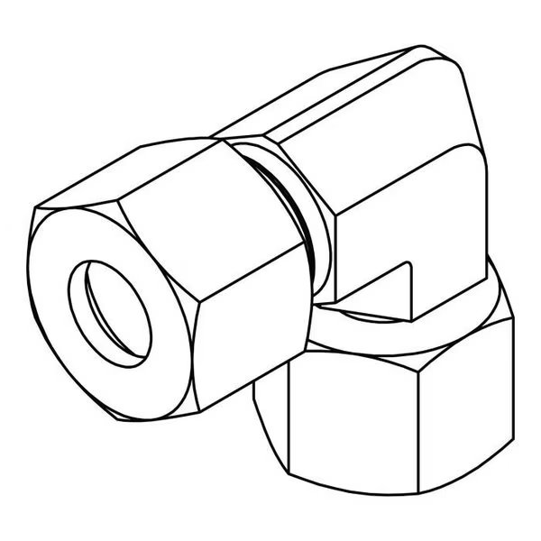Hydraulic Fitting-Metric CompressionL08(14X1.5) SWIVEL 90, Tompkins, Mfr#: MC6100-L08-L08